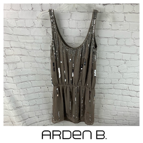 Arden B Dresses & Skirts - Arden B. 100% Silk Art Deco Sequin Tunic Tank